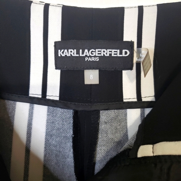 Karl Lagerfeld Paris Striped Culotte Pants Women's Size 8 - Picture 2 of 7